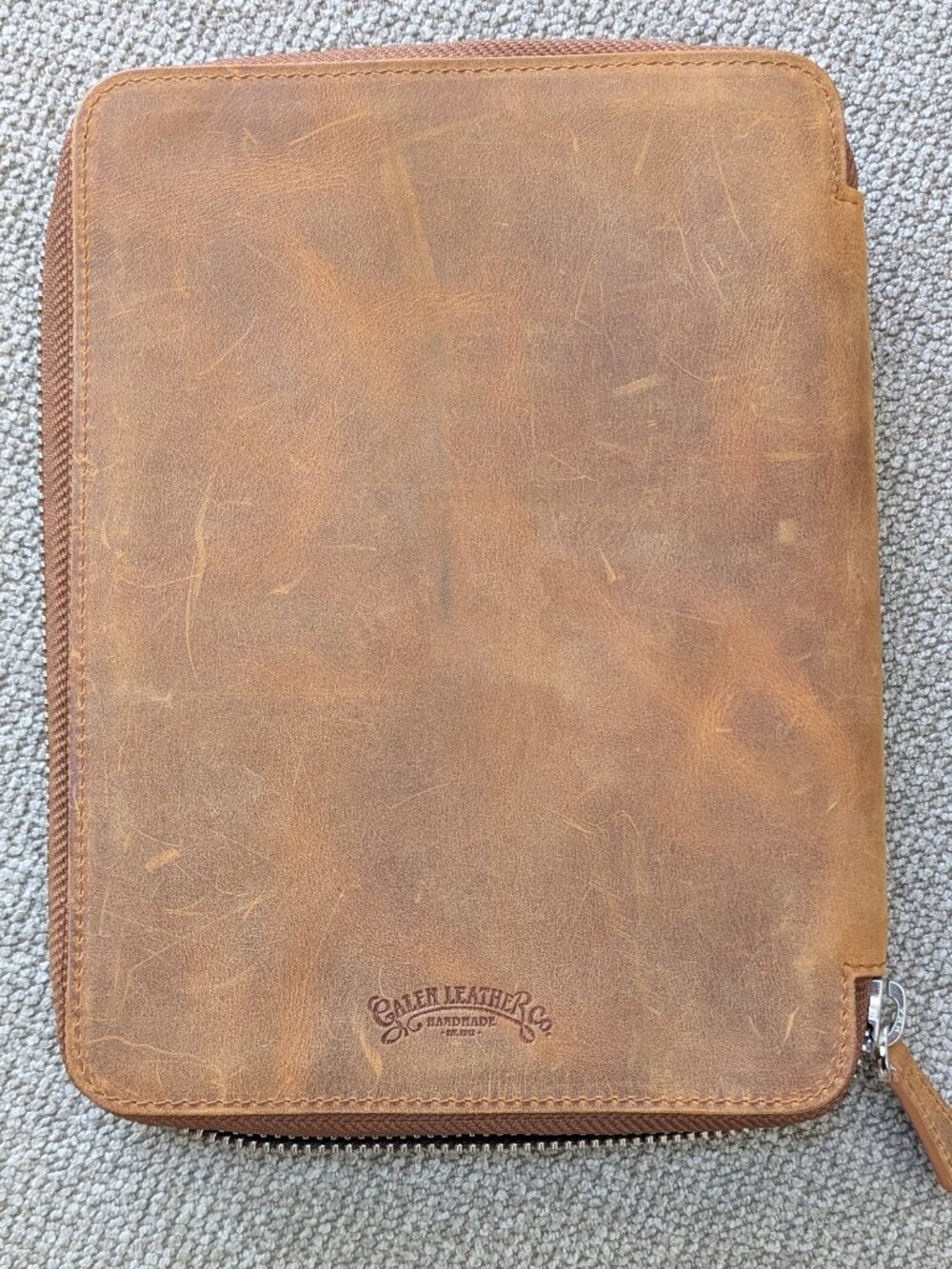Galen Leather Zip A5 Journal Cover - Brown - Picture 4 of 5